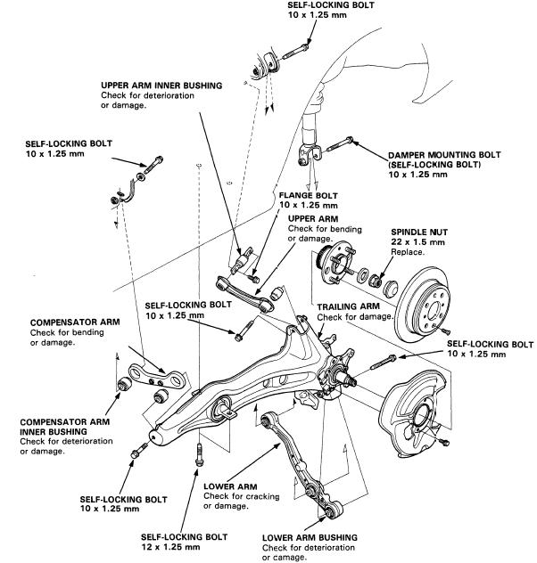 1996 Honda civic front suspension diagram #1